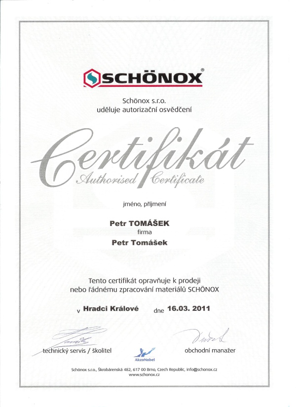 Certifikat-schonox